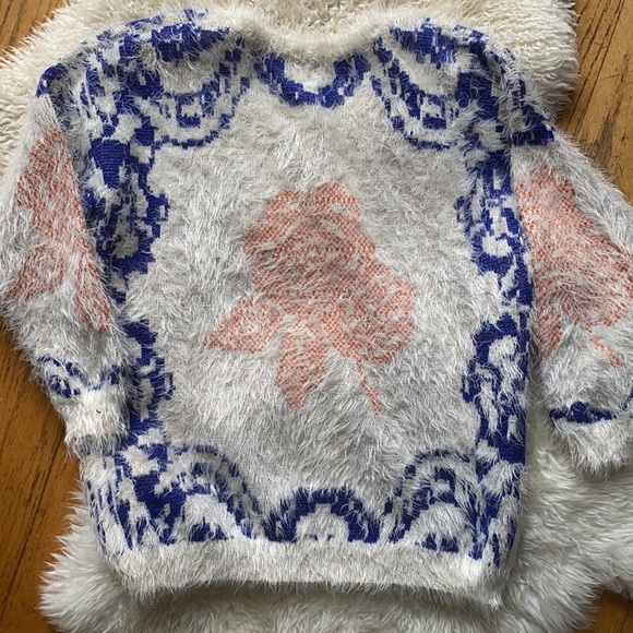 La Fee Verte Feathered Rose Anthropologie Sweater - Picture 7 of 7